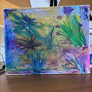 Abstract Green and Blue Canvas Art